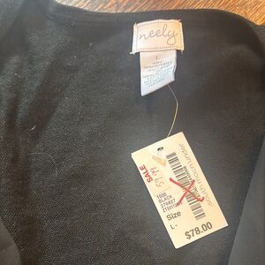 Neely Black open front sweater